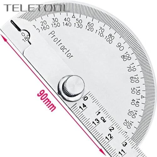 180 Degree Protractor Metal Angle Finder Goniometer Angle Ruler Stainless Steel Woodworking Tools Rotary Measuring Ruler 145mm
