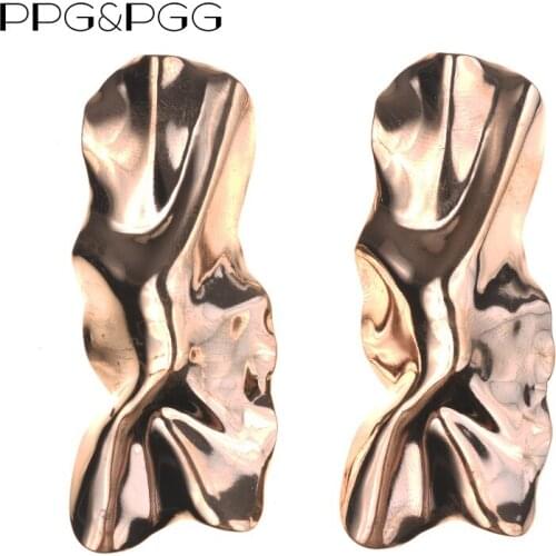 PPG&PGG Vintage Earrings for women Fashion Geometric statement earring 2018 metal Dangle irregular earing Hanging trendy jewelry