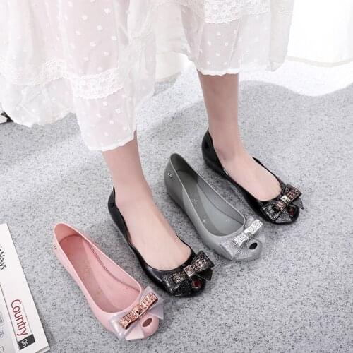 Melissa Women Sandals 2021 New Bowtie Summer Ladies Sandals Melissa Female Shoes Non-slip Women Melissa Jelly Sandals Breathable