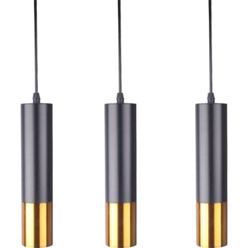 Gold Black Tube Led Pendant Lamp Living Room Modern Kitchen Hanging Lights Loft Industrial Decor Stairs Dining Light Fixtures