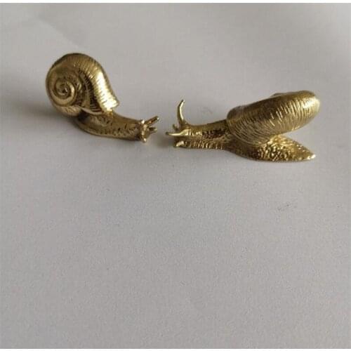 1Pc New Brass Snail Pure Copper Drawer Cabinet Door Handle Creative Wardrobe Jewelry Box Knob Diy Decoration Pulls Handle