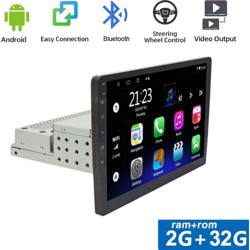 10.1" Adjustable 1Din Android 10.1 Car Stereo Radio For Toyota Kia Nissan Lada VW Ford 2GB +32GB Car Audio GPS Navigation Wifi