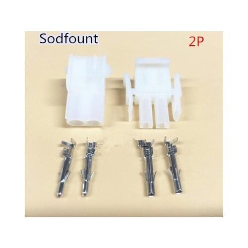 10 set 2 Pin way Electrical Wire Connector Plug 63080 6.3mm pitch connectors kit (Housing+Terminal) (42021 42022) for car