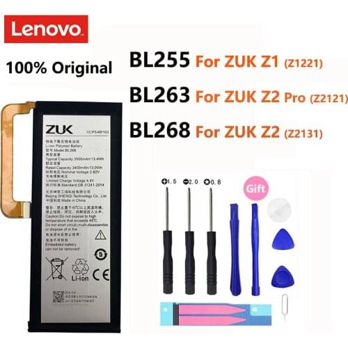 100% Original BL255 BL263 BL268 Battery For Lenovo ZUK Z1 Z2 Pro Z2Pro Mobile Phone Replacement Batteries Bateria + Free Tools