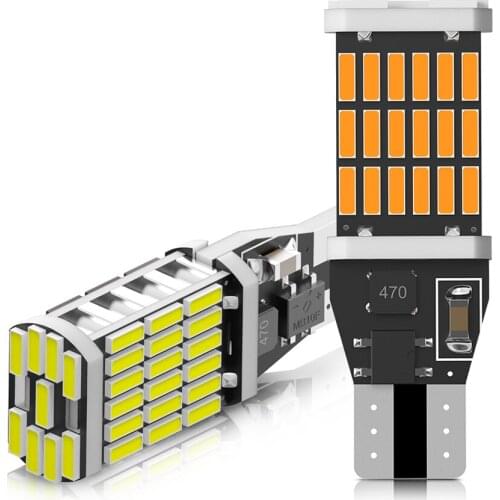 2pcs Highbright Car Led Lamps T15 W16W For Auto Backup Reverse Lights WY16W 921 Canbus No Error 4014 SMD Xenon White DC12V Diode