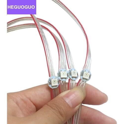 50/100/200/300/500 Pixels Pre-Soldered WS2812B Addressable RGB LED Pixel Strip Module Nodes With 10cm Wire WS2812 IC 5V