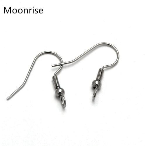 50Pcs 316Stainless Steel Earring Hook Hypo Allergenic French Ear Wire with Ball and Coil Earring Making Supplies Jewelry Finding
