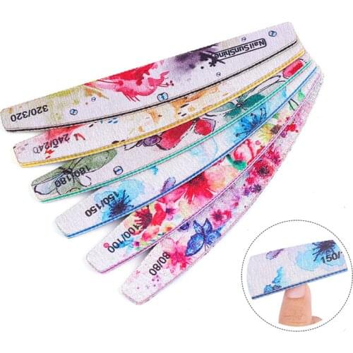 6Pcs Professional Nail Art Files Kit Flower Buffer Polish Sanding Nails Tips Manicure Pedicure Tools Salon Accessory