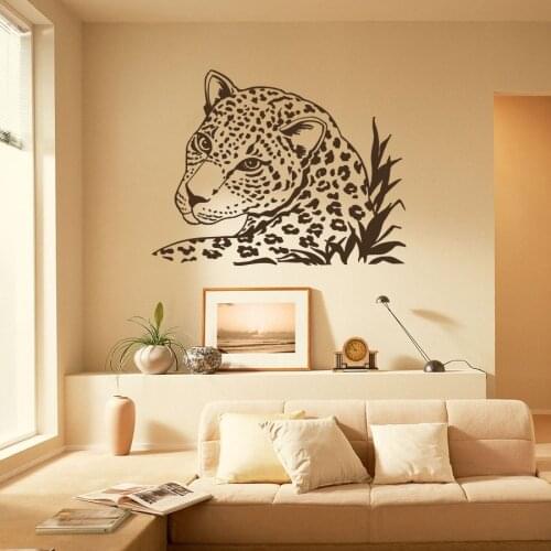 African Animals Safari Wall Decals Leopard Tiger Wild Cat Wall Sticker Vinyl Home Decor Boys Bedroom Living Room Decor B165