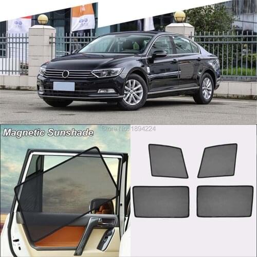 Car Full Side Windows Magnetic Sun Shade UV Protection Ray Blocking Mesh Visor For Volkswagen Magotan 2016-2019