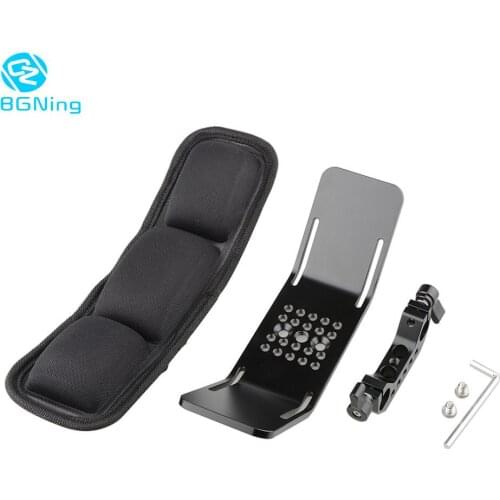 BGNing DSLR Camera Shoulder Pad Strap with Double Rod Clamp for 15mm Rig Rail Follow Focus System SLR Photography Accessories