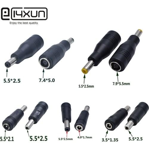 DC 5.5*2.5mm DC Power Plug Adapter DC jack 5.5X2.5 mm Male to 7.9*5.5 7.4 *5.0 3.5*1.35 4.0*1.7 5.5*2.5mm 4.0*1.7mm Female