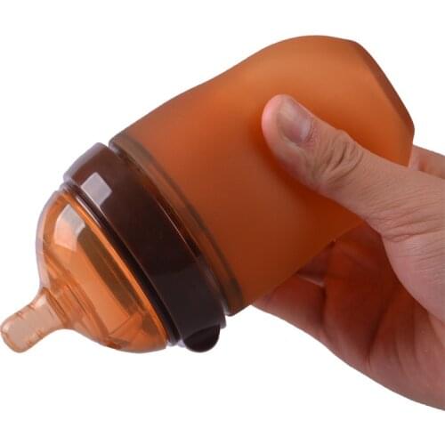 Baby Bottle Nano Silver Silicone Wide Caliber with Handle Straw Baby Feeding Bottle Maternal and Child Supplies Food Feeder Tool