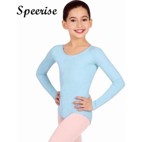 Speerise Child Long Sleeve Gymnastics Leotards Girls Spandex Leotard Bodysuit Ballet Dance Costumes For Kids