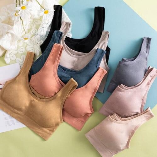 Elastic Sportwear Womens Tube Tops Wireless Shockproof Sport Bra Top Solid Color Underwear U Type Fitness Bra Push Up Workout