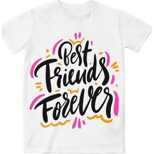 REAL American US SIZE Bestfriends Forever - Best Buds Sublimation Printing Plus Size 3XL 4XL 5XL 6XL Top T-Shirt