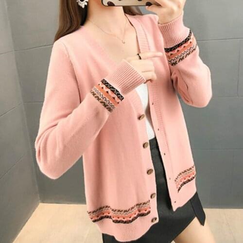 Knitted Cardigan Coat Ladies Sweater Spring Autumn Long Sleeve Knitting Sweater 2020 Single-breasted Cardigans Female Tops L31