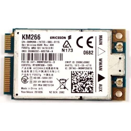 Card for Ericsson Dell 5530 dw5530 PCIE WWAN WAN Card KM266 Mobile Broadband card 3G HSDPA GPS