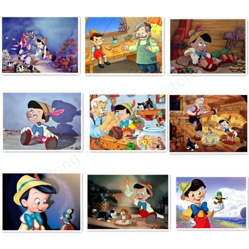 Disney Movie Diamond Painting 5d Cross Stitch Handmade Cartoon Character Rhinestone Pinocchio Home Decoration Gift Cute Child
