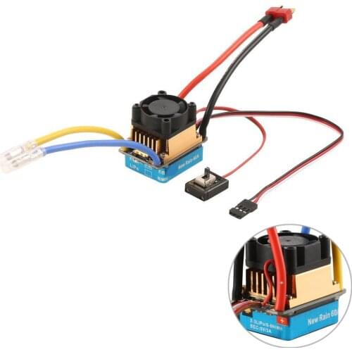 Rc 2-3 Lipo/6-9NiMH 60A Dual Mode Brush Speed Controller With Cooling Fan For 1/10 RC Car