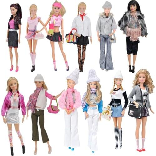 Cosplay 1/6 BJD Accessories For Barbie Doll Clothes Outfits Set Coat Jacket Shirt Skirt Pants Bag Glasses 11.5" Dollhouse Toys