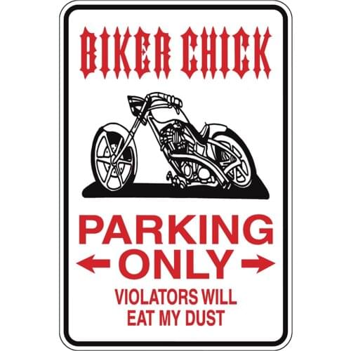 RuleMylife bikcr chick parking only violators will eat my dust car stickers decal anime cute car accessories decoration pegatinas para coche
