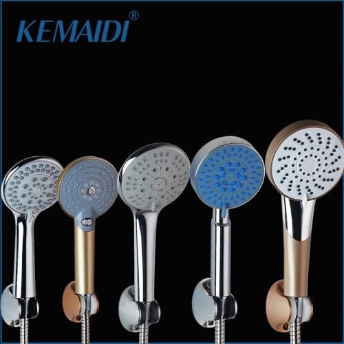 KEMAIDI Shower Head Handheld Combo With Multi-setting Push Dial to Flow Control Shower Head & Hose +Holder Set Bathroom Shower