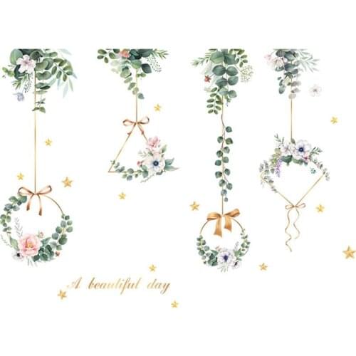 Wall Stickers Removable Succulent Plants Wall Decorations Stick PVC plastic Wall Decals for Home Decor