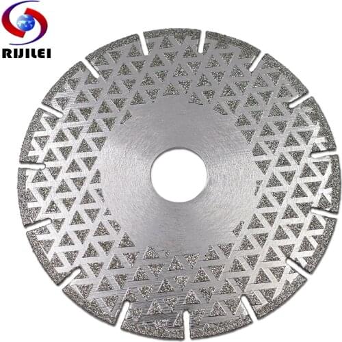RIJILEI 4"-9" Electroplated Diamond Cutting Disc Wheel Both Sides Galvanized Grinding Saw Blade For Marble Granite Ceramic Tile