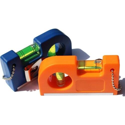 HACCURY Portable Key Chain Magnetic Mini Spirit Level Bubble Cassette level Ruler Blue/Yellow Color 1pcs