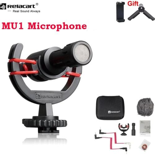 Relacart MU1 Mini Mic Professional Condenser Microphone Camera Video Record Video Interview for Cameras tablets Phone VS MM1