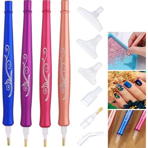1 Set Alloy Diamond Painting Pen Cross Stitch Embroidery Sewing Accessories DIY Crafts Nail Art Diamond Painting Point Drill Pen