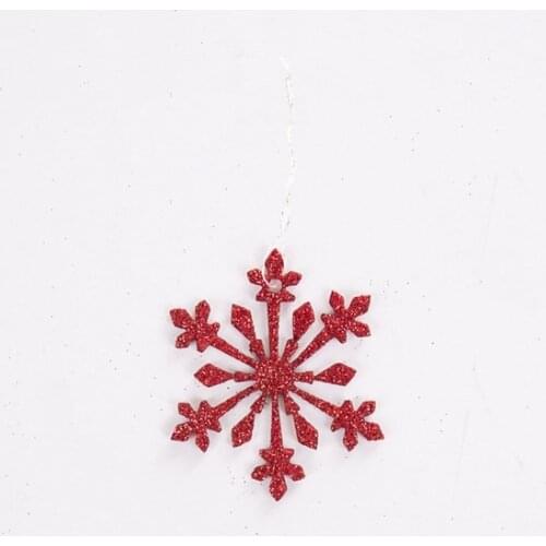 Silvery Eva christmas Tree Ornament Snowflake Red 6 Pcs christmas decorations рождественские украшения