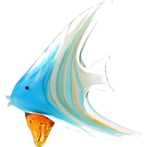 Art Glass Fish Figurine Hand Blown Animal Statue Dream Craft Decor Keepsake Christmas Gift Office Desktop Centerpiece