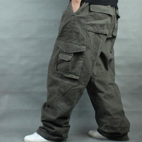 Outdoor Wide Leg Hip Hop Pants Men Casual Cotton Harem Cargo Pants Loose Plus Size Joggers Men Clothing