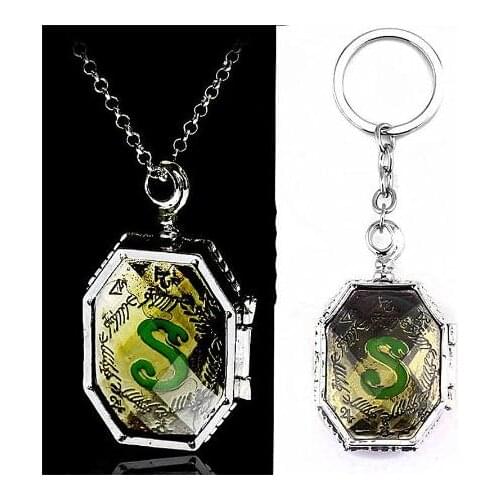 Witchcraft Magic Accessories Horcrux of Salazar Slytherins Locket Pendant Necklace Cosplay Jewelry For Men Women Kids Fans
