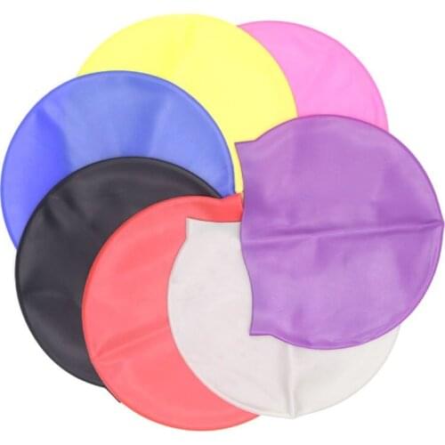 High elastic silicone 3D elastic swimming cap men and women ladies long hair swimming caps covering ear bones pool adult childre