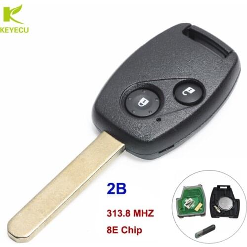 KEYECU Replacement Remote Key Fob 2 Button 313.8MHz 8E Chip for Honda Accord Fit Civic Odyssey 2005-2007