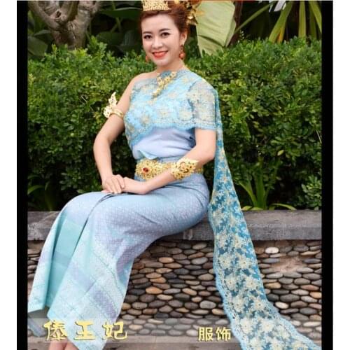 Thai clothing Thailand traditional dress Woman Wedding dresses Summer Lace