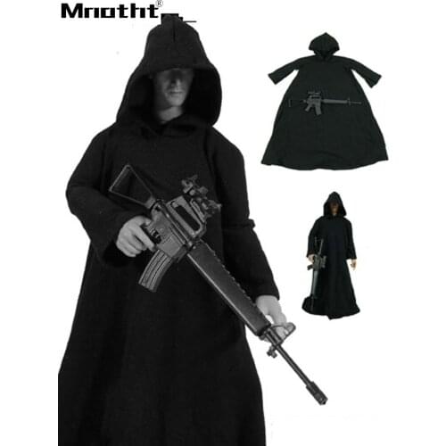 1:6 Male black cloak Chador M163A for 12inch Action Figure Man Soldier Model toys without head/Body/Gun m5