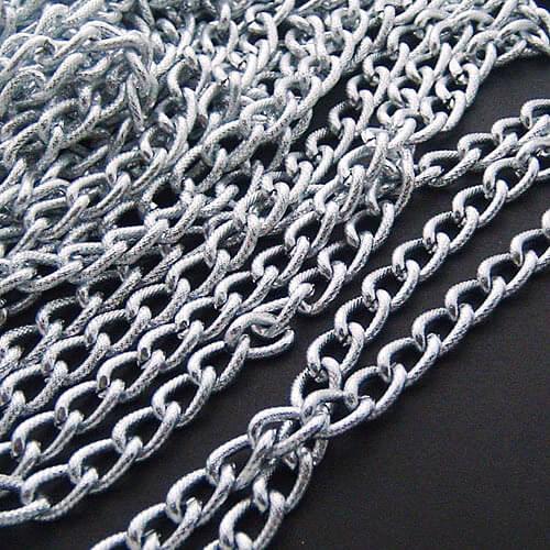 13043-G)2 meters Chain width 5-6MM Oxidation Silver Color Aluminum Chain Link Chain Diy Jewelry Findings Accessories Wholesale