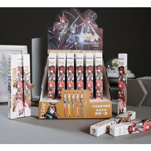 36 Pcs/box Anime Arknights Toy Cartoon Game Arknights Gel Pen Blind Mystery Box Study Stationery Toys Gift 0.5mm