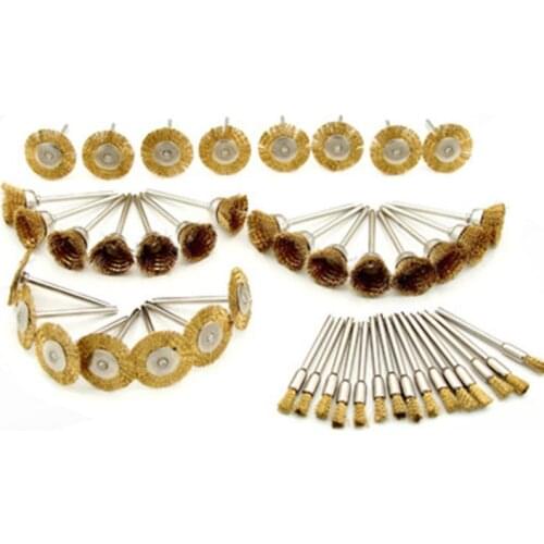 45 pcs Steel Wire Wheel Brushes Buffing Drill Rotary Tools Grinder Welding Polishing Cups Drill Bit for Metal Rust Removal Brush