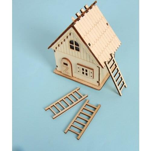 5pcs/set Miniature Handcraft DIY Micro Landscape Ornament Mini Wooden Step Ladder Fairy Home Decoration Garden Supplies
