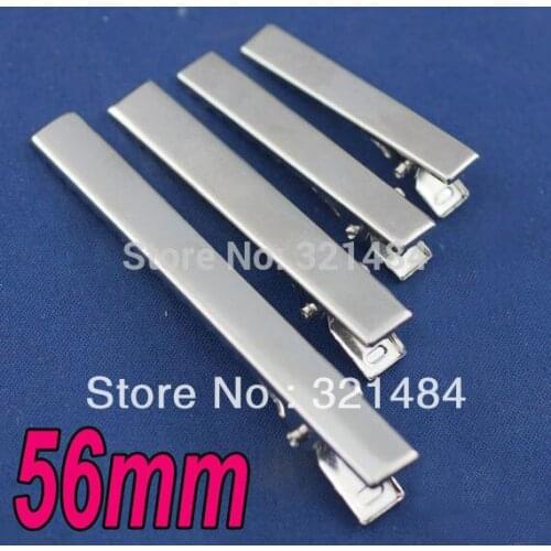 500pcs 56mm Dull Silver Plated Alligator Hair Clips With Teeth DIY Jewelry Findings Accessories