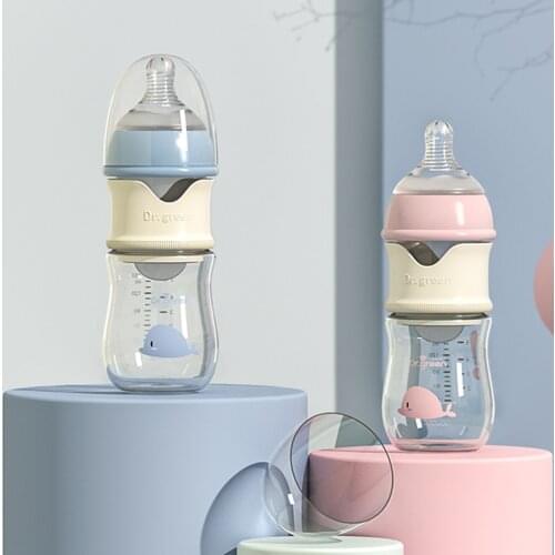 Baby Glass Bottle Wide Mouth Quick Flush Feeding Bottle Newborn Milk Bottle Detachable Nursing Bottle Training Feeding Access