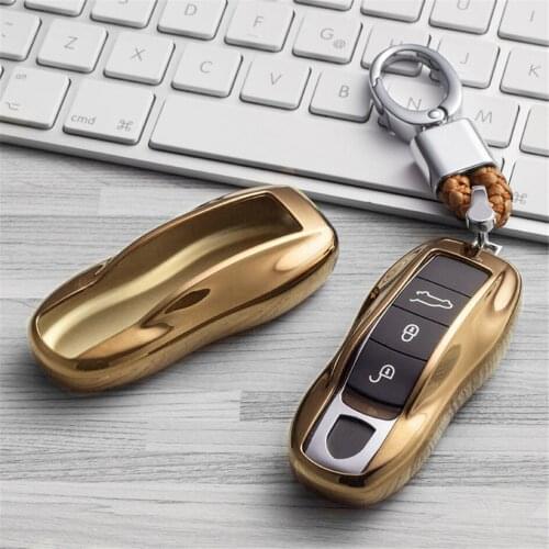 TPU Car Key Cover with Car Key Holder Ring For Porsche Cayenne 958 Macan 911 996 Boxster 986 987 Cayman 991 92A for Panamera