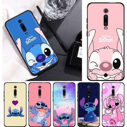 Disney Cute Lilo Stitch For Xiaomi Redmi 9T 9I 9AT 9A 9C 9 8A 8 7A 7 6A 6 5A 5 4X PRO Prime Plus Black Soft Phone Case