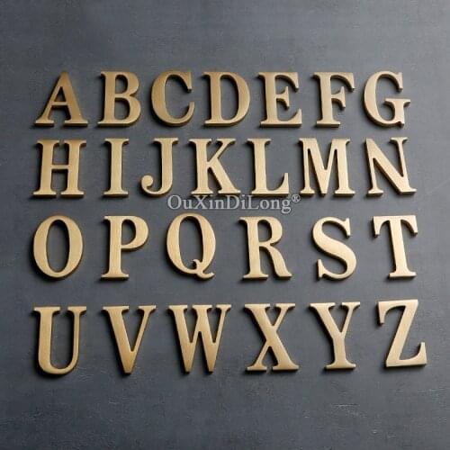 HOT Pure Brass Self-adhesive House Number Address Letter A~Z Door Plaque Signs Home Hotel Apartment Dormitory House Signs