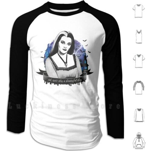 Goth Queens-Lily Munster Hoodie Long Sleeve Goth Gothic Goth Queens Terror Horror Classic Movies Black And White B W